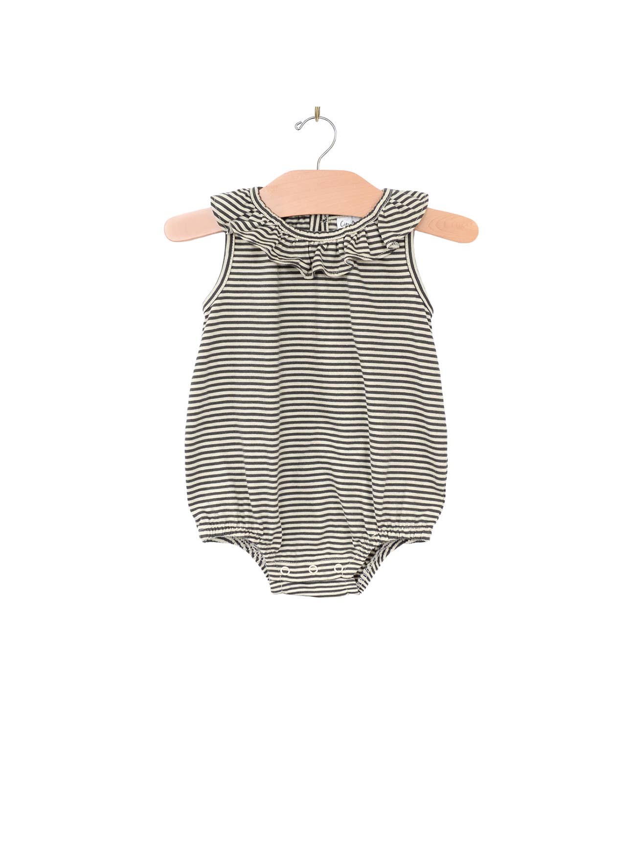 Ada Frill Collar Romper in Classic Stripe