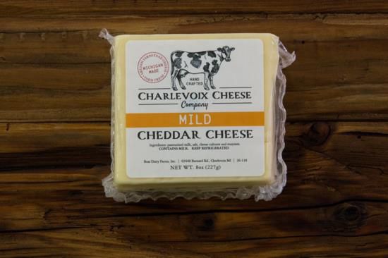 Cheddar Cheese Mild - Charlevoix Cheese Co. 8oz.