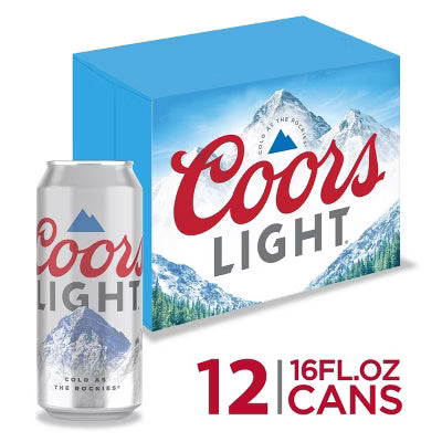 Coors Light 12 Pack Cans 16oz