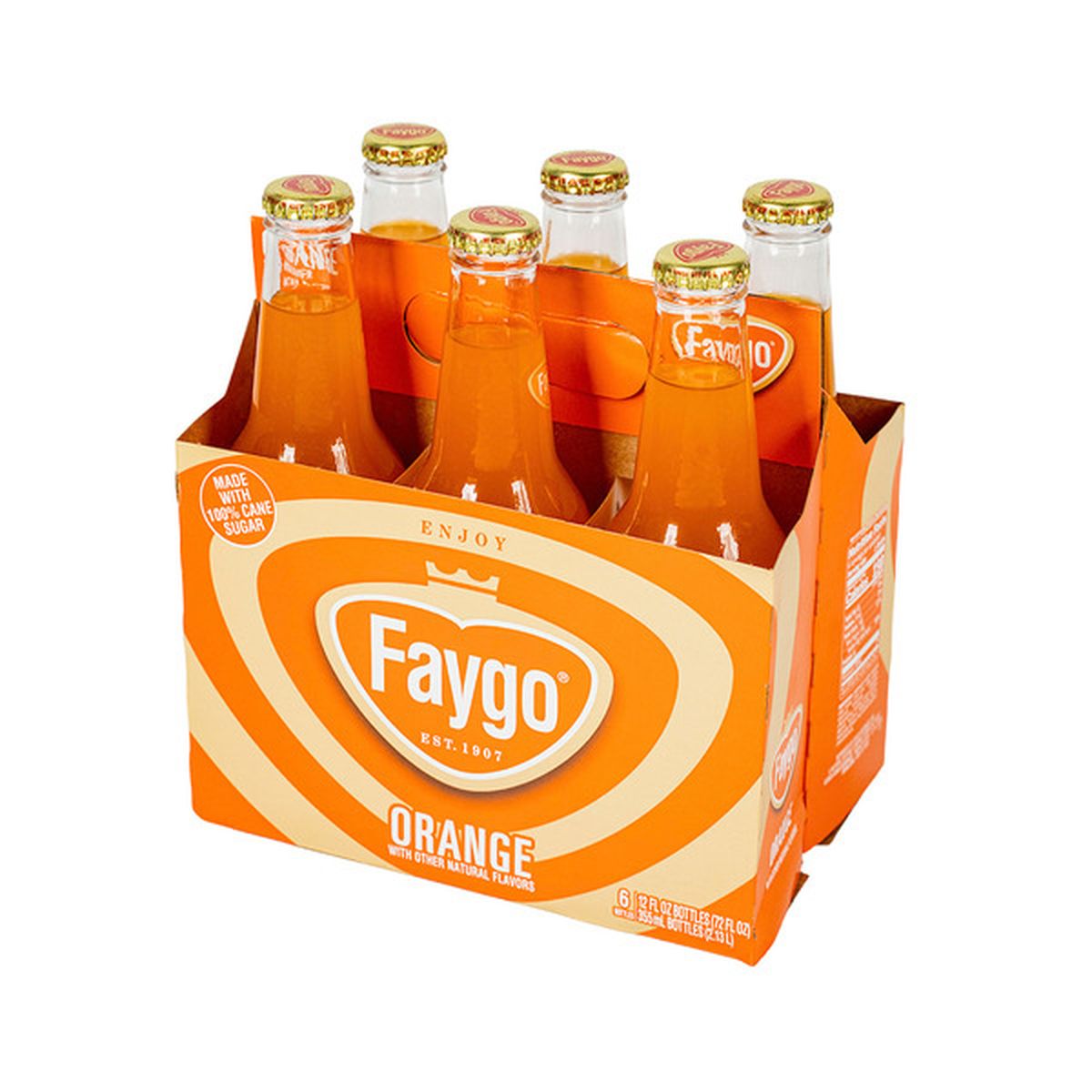 Faygo Orange Pop 6 Pack Bottles