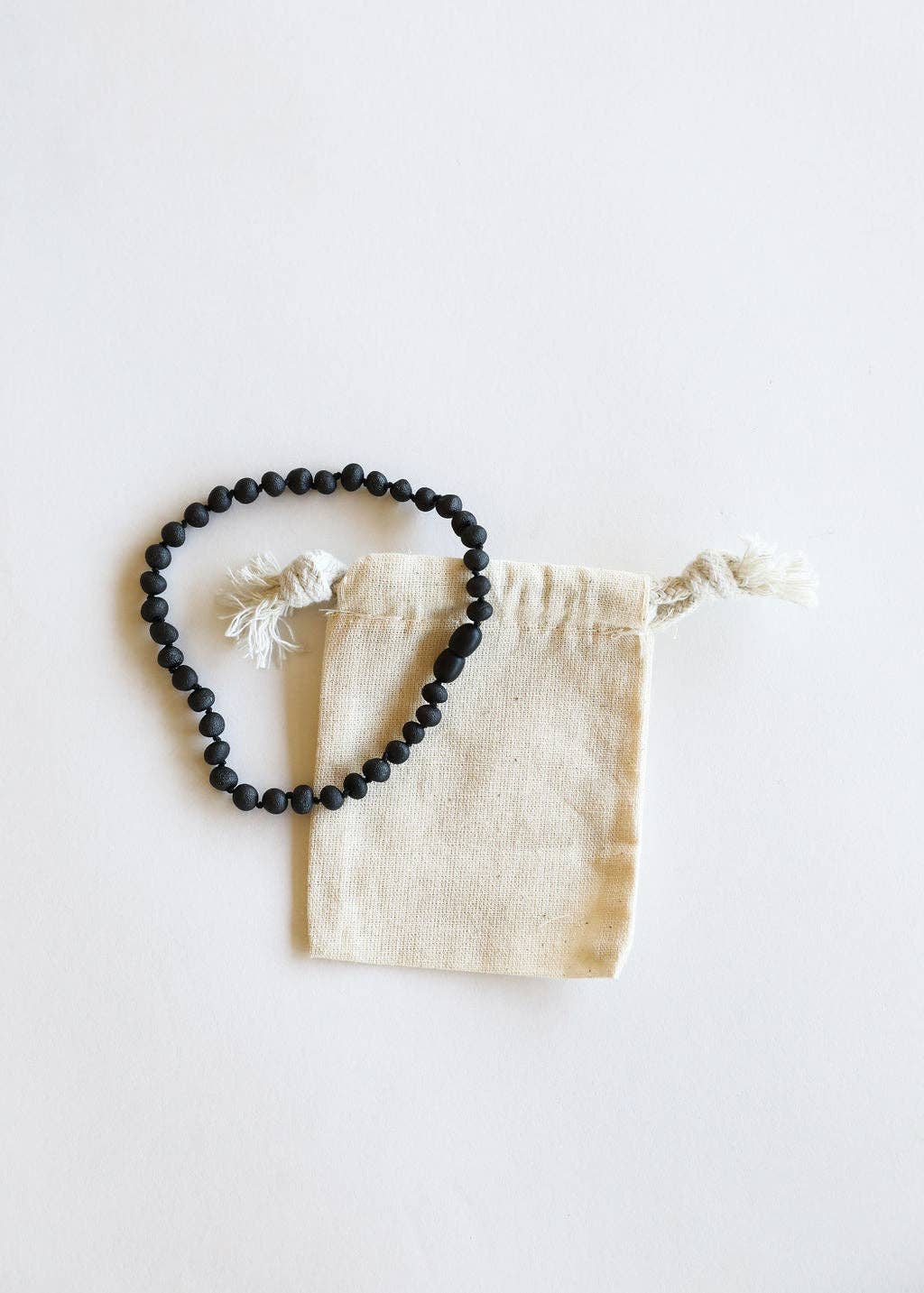 Raw Black Amber Necklace: 12" Baby || Child Necklace