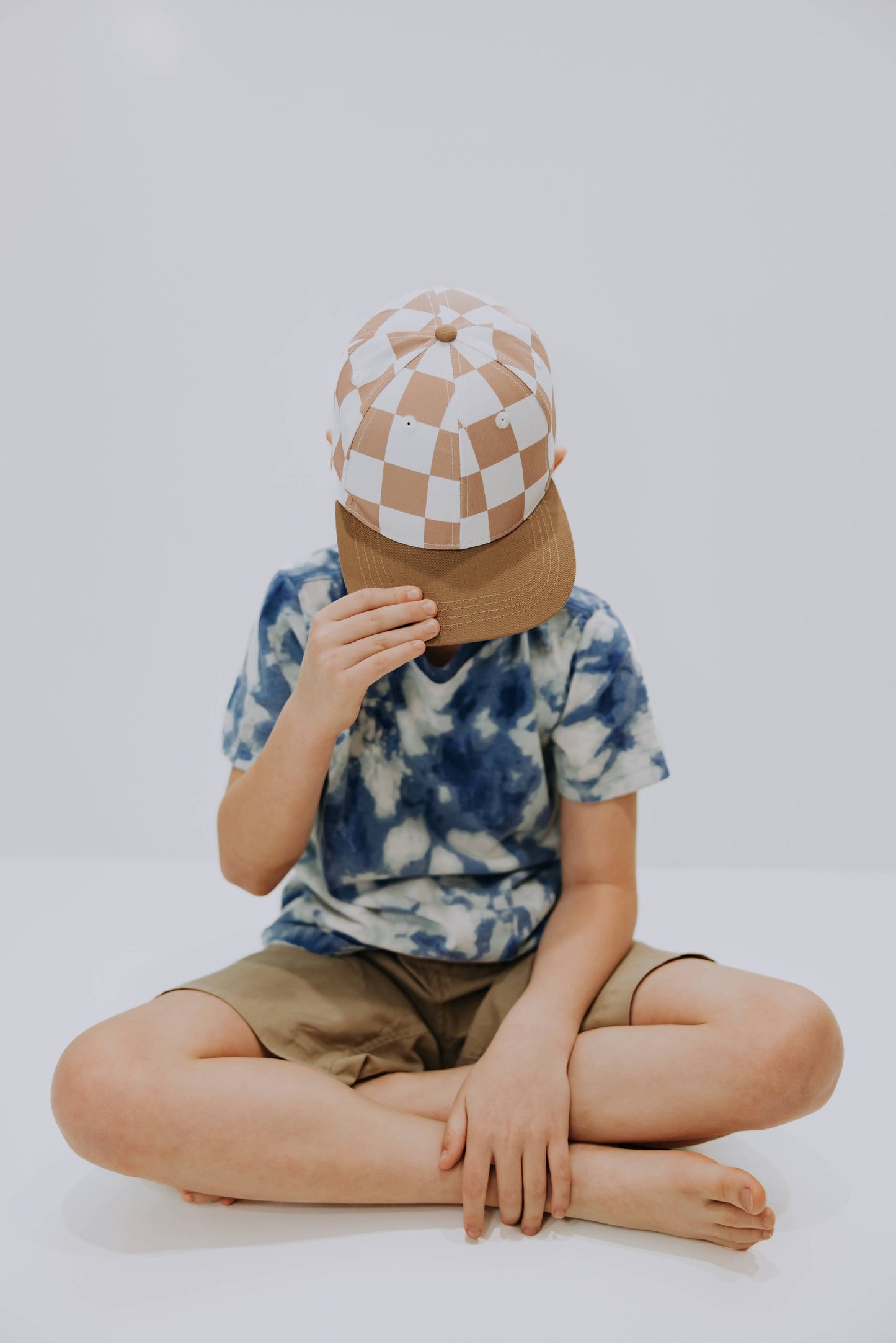 Brown And White Checkered Trucker