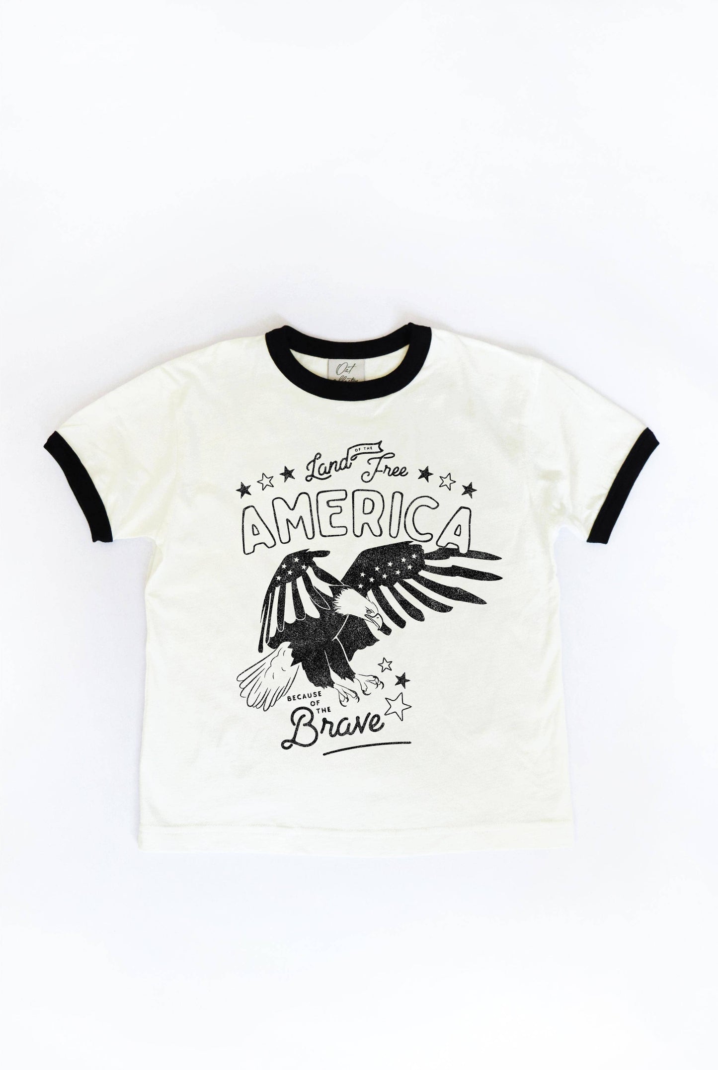 LAND OF THE FREE Toddler Ringer Graphic Top