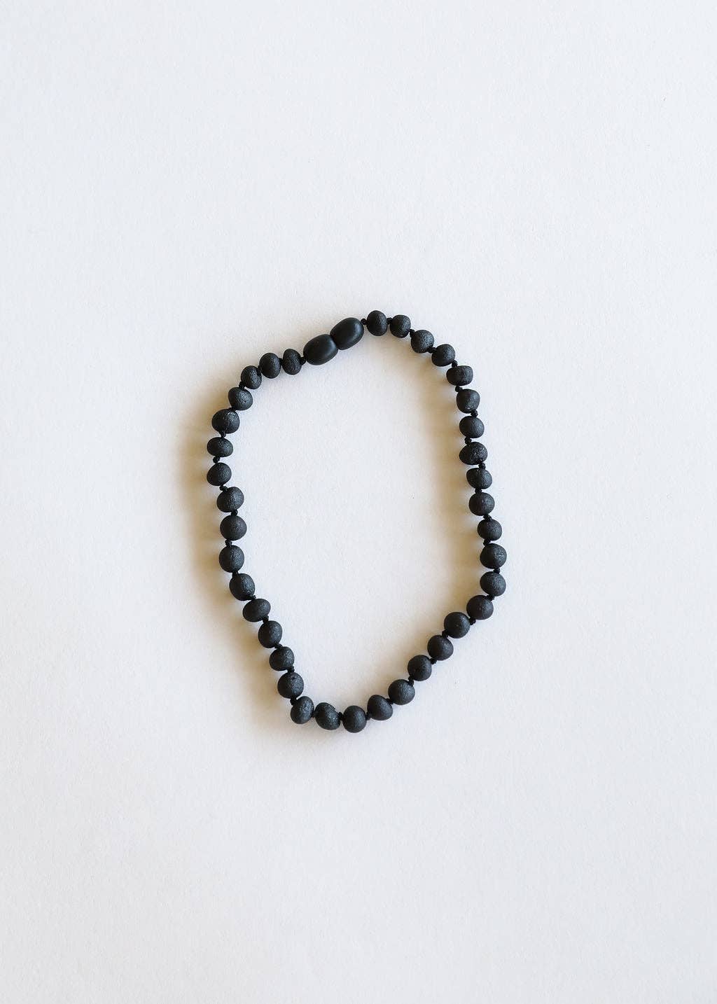 Raw Black Amber Necklace: 12" Baby || Child Necklace