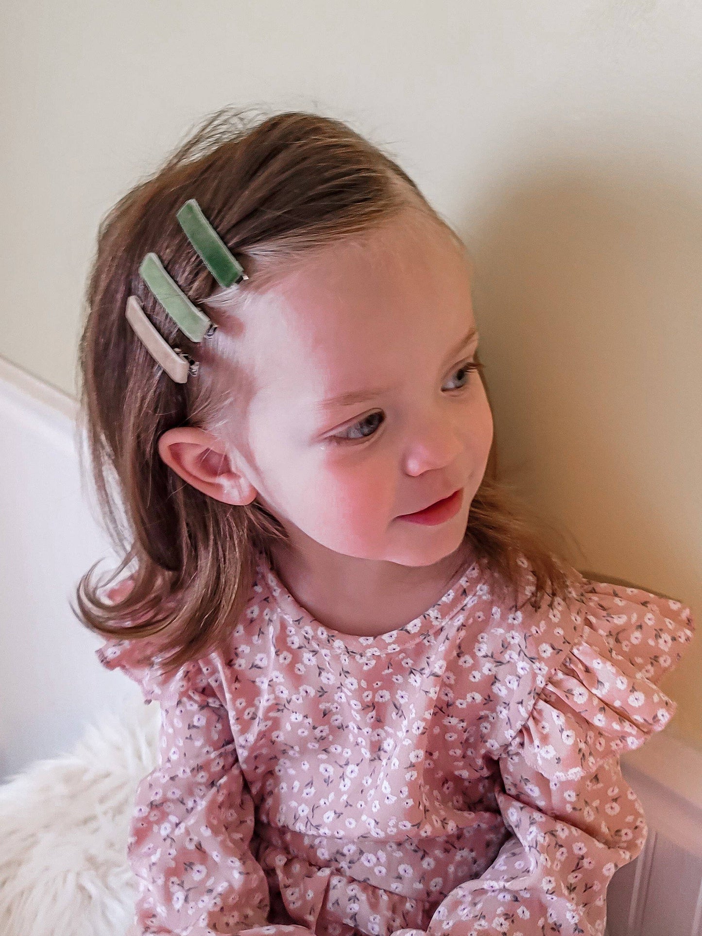 Frog Princess Velvet Bar Clip Set | Toddler Hair Clips